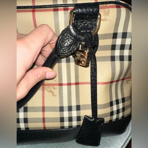 Burberry Haymarket Check Coated Canvas Medium Bowling Bag - Picture 3 of 5